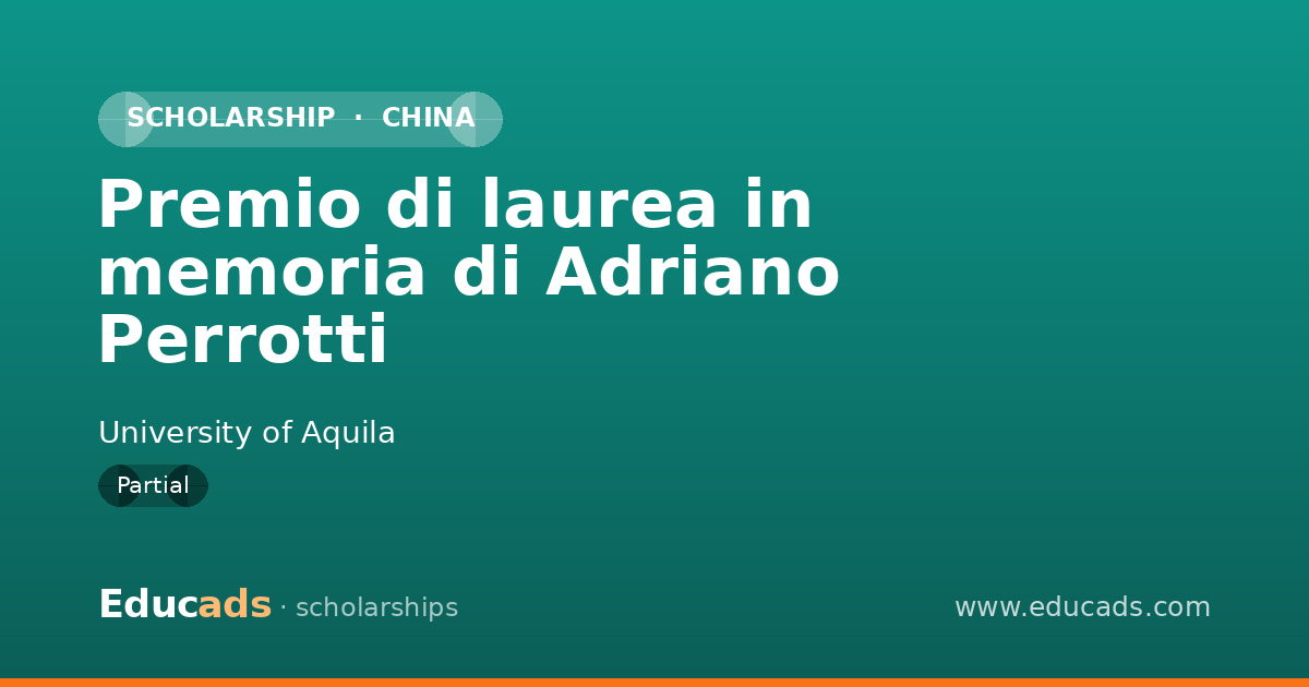 Premio di laurea in memoria di Adriano Perrotti scholarship