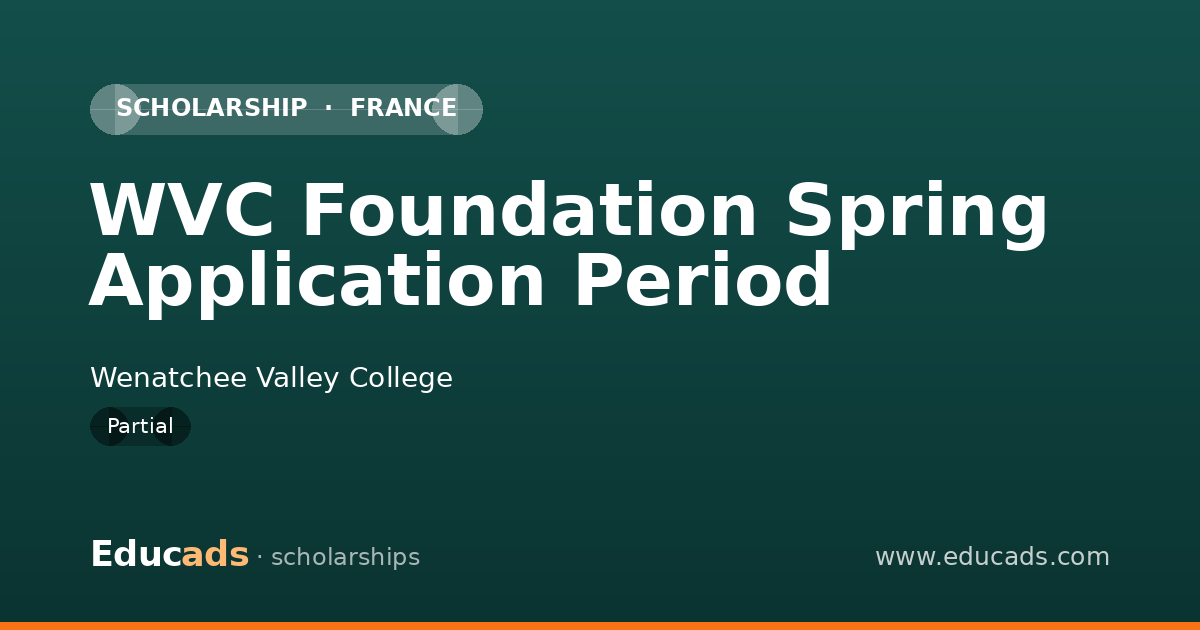 WVC Foundation Spring Application Period scholarship