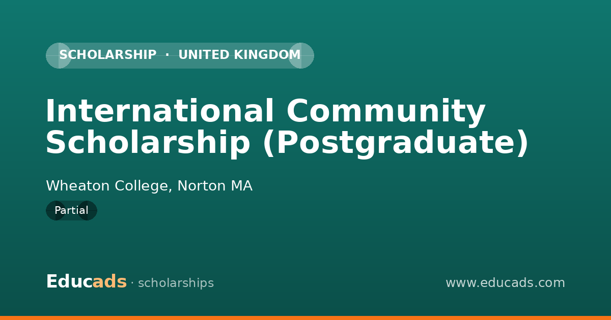 International Community Scholarship (Postgraduate) scholarship
