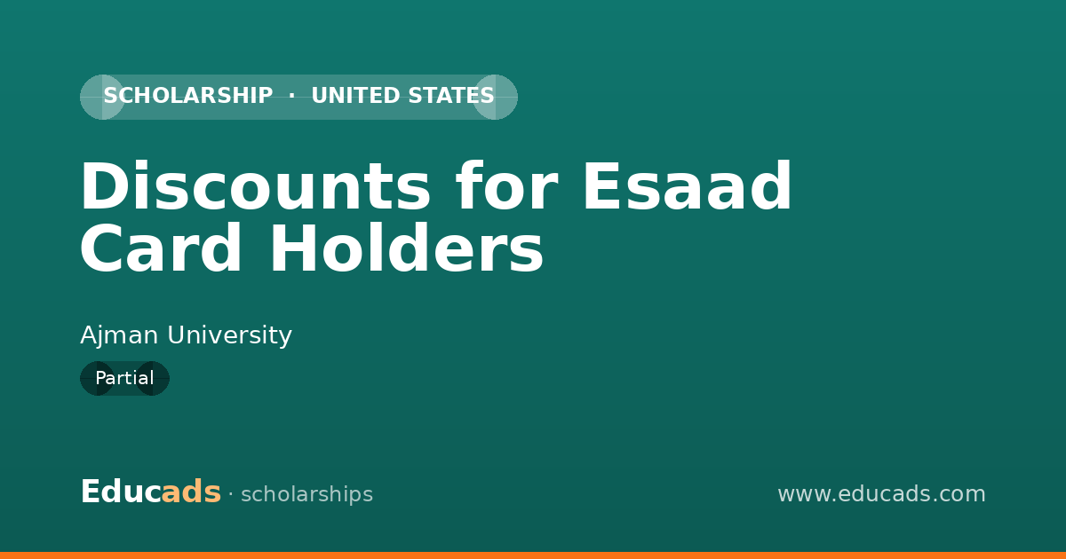 Discounts for Esaad Card Holders scholarship