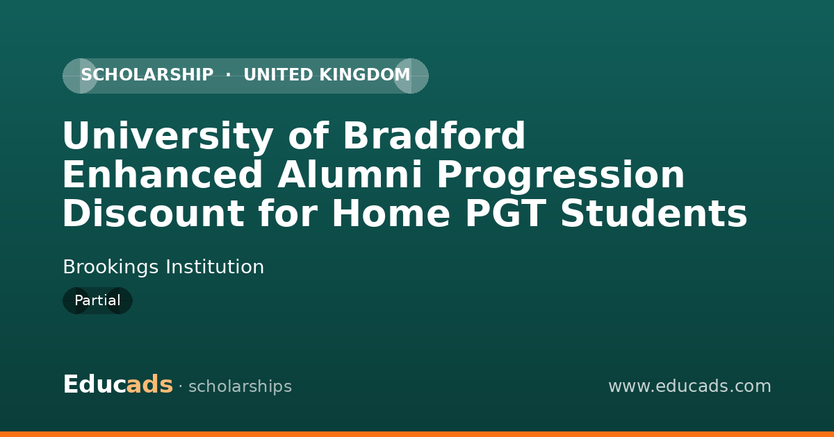 University of Bradford Enhanced Alumni Progression Discount for Home PGT Students scholarship
