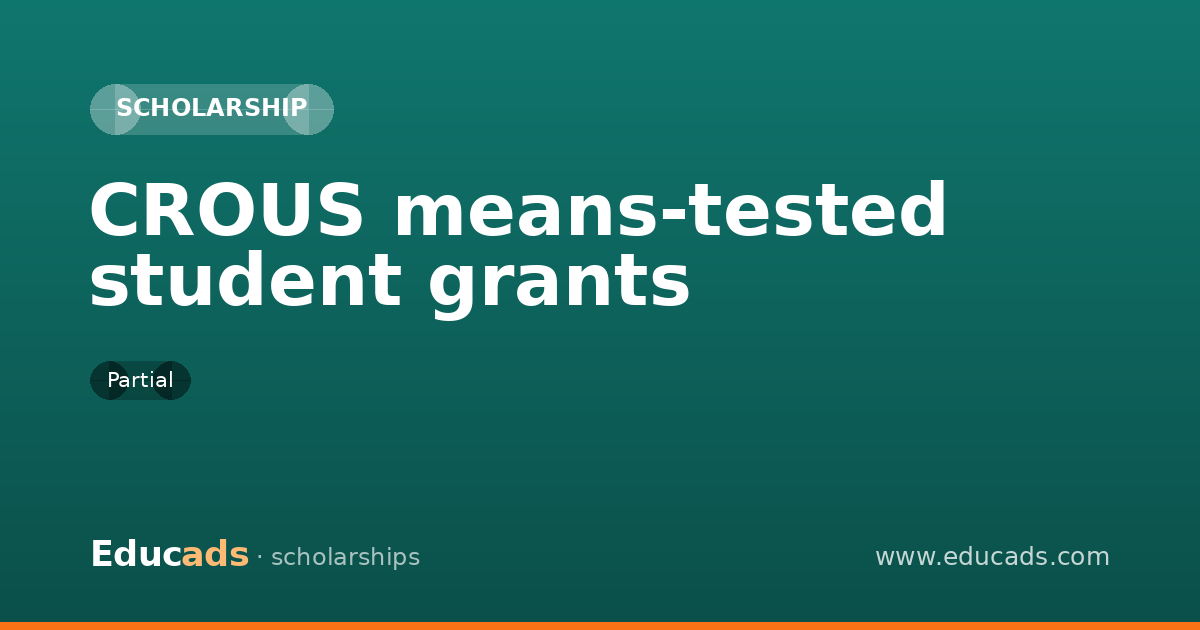CROUS means-tested student grants scholarship