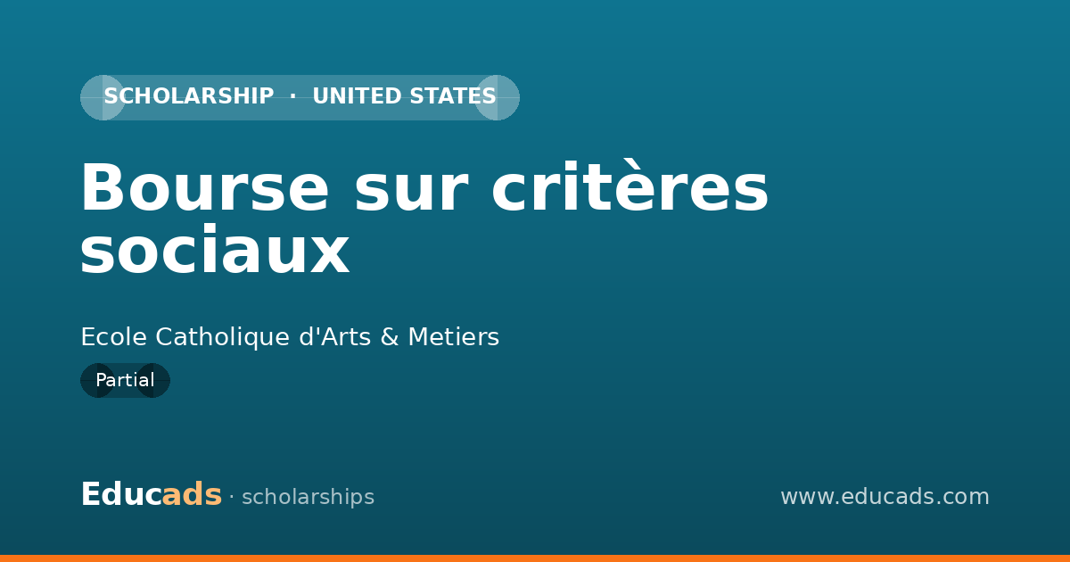 Bourse sur critères sociaux scholarship