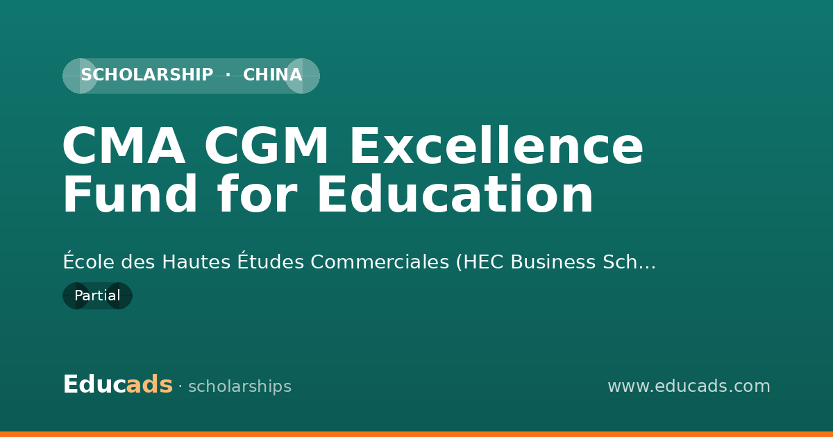 CMA CGM Excellence Fund for Education scholarship
