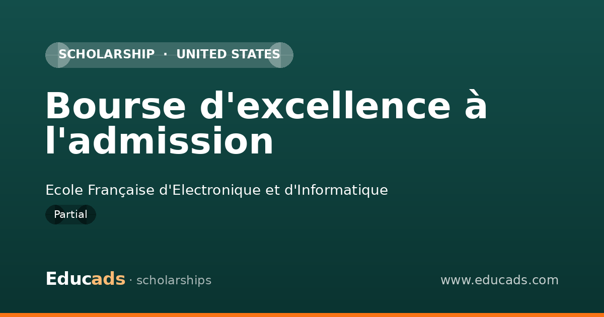 Bourse d'excellence à l'admission scholarship