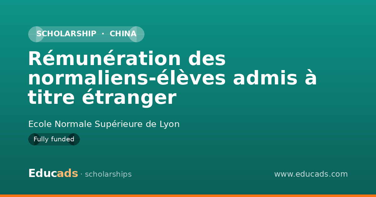 Rémunération des normaliens-élèves admis à titre étranger scholarship