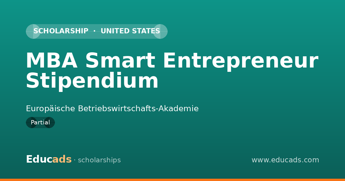 MBA Smart Entrepreneur Stipendium scholarship