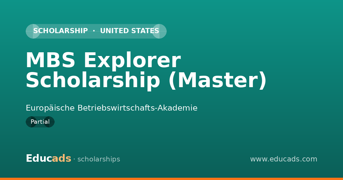MBS Explorer Scholarship (Master) scholarship