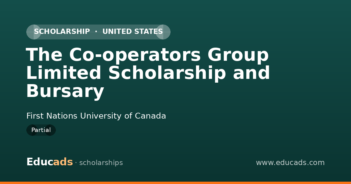 The Co-operators Group Limited Scholarship and Bursary scholarship