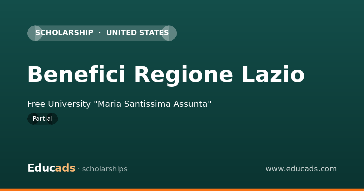 Benefici Regione Lazio scholarship