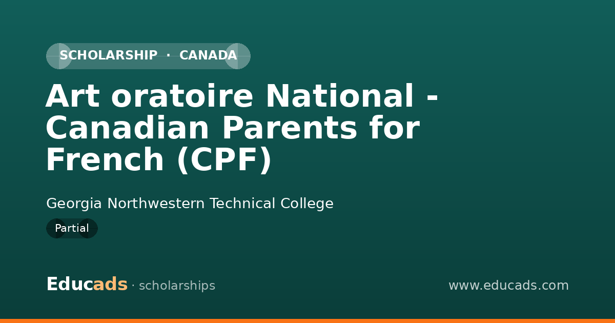 Art oratoire National - Canadian Parents for French (CPF) scholarship