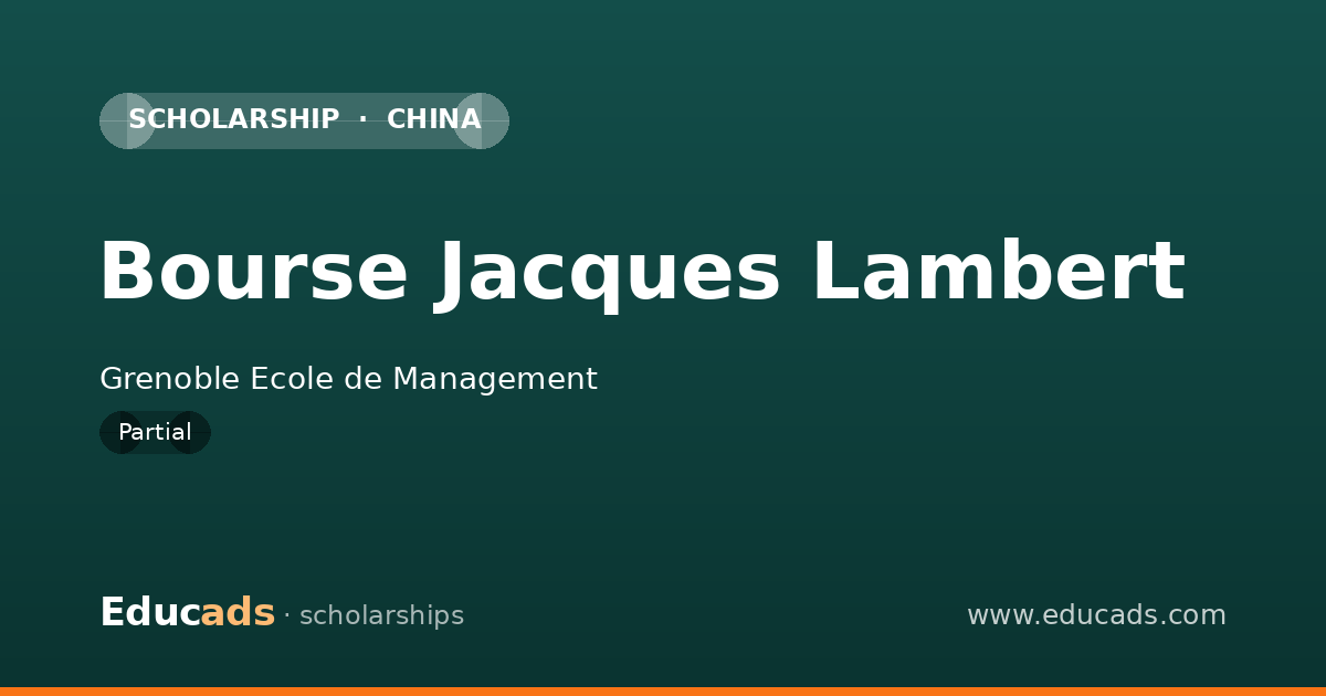 Bourse Jacques Lambert scholarship