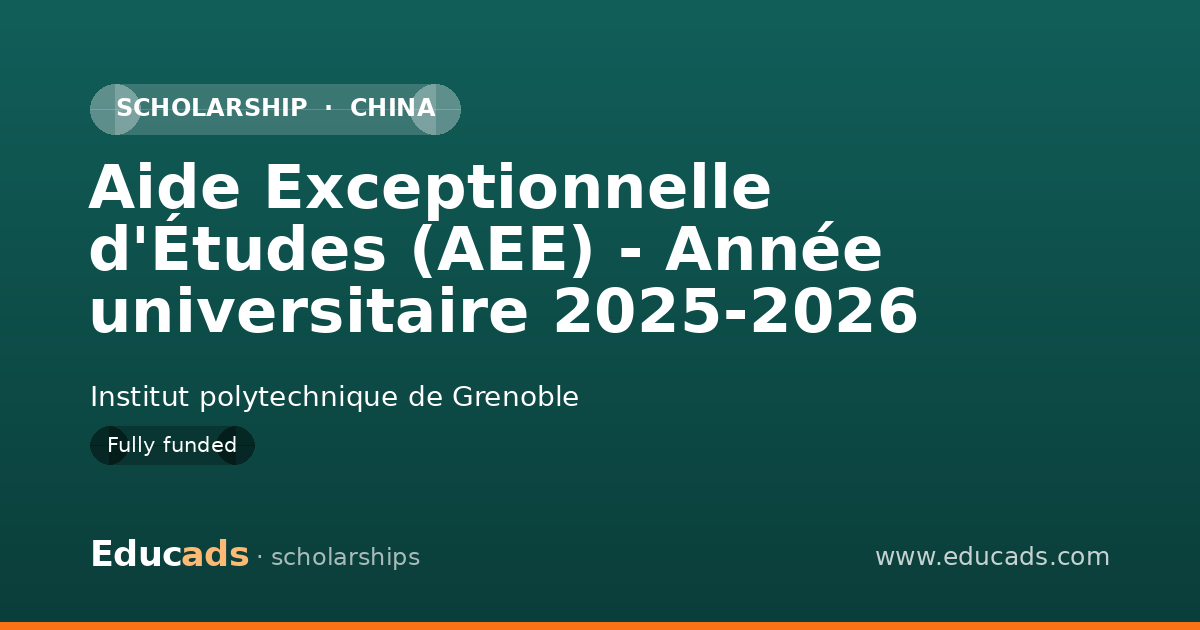 Aide Exceptionnelle d'Études (AEE) - Année universitaire 2025-2026 scholarship