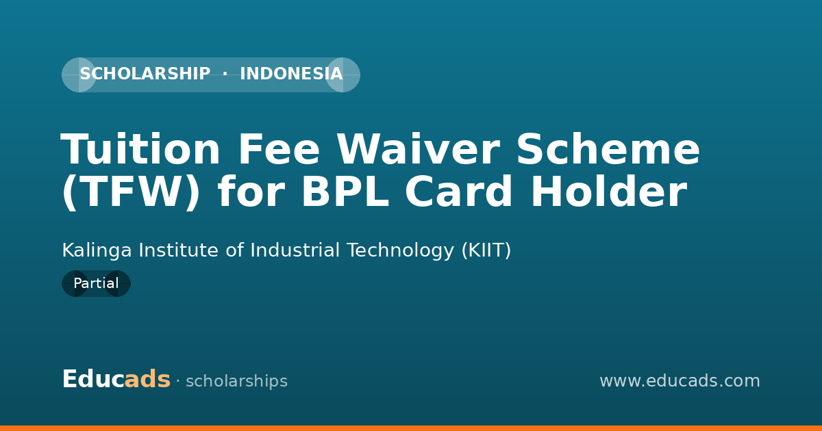 Tuition Fee Waiver Scheme (TFW) for BPL Card Holder scholarship