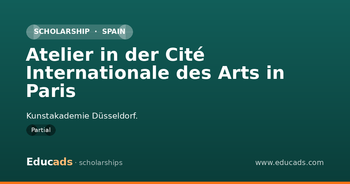 Atelier in der Cité Internationale des Arts in Paris scholarship