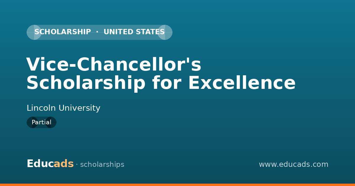Vice-Chancellor's Scholarship for Excellence scholarship