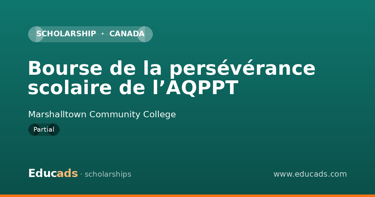 Bourse de la persévérance scolaire de l’AQPPT scholarship