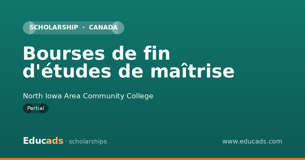 Bourses de fin d'études de maîtrise scholarship