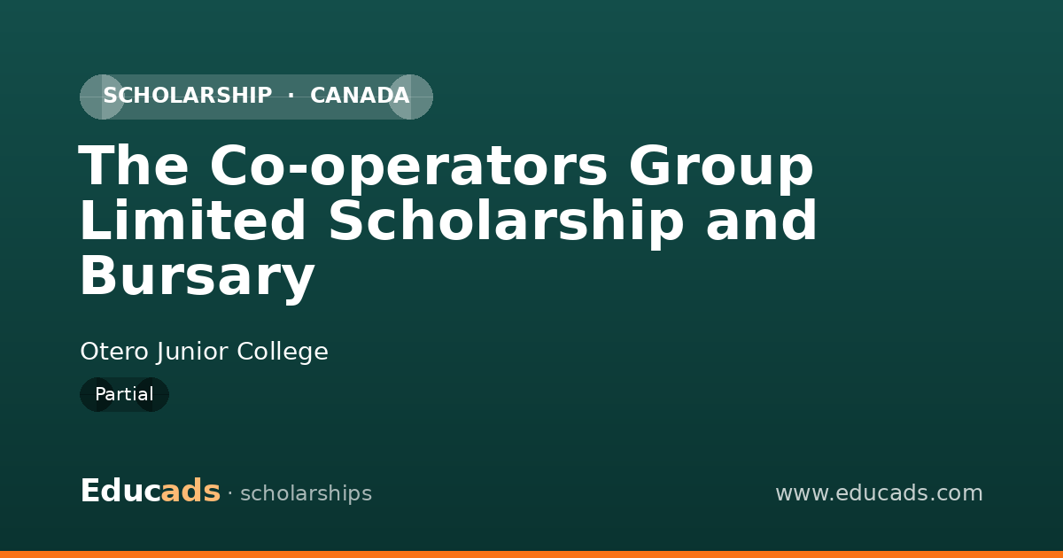 The Co-operators Group Limited Scholarship and Bursary scholarship