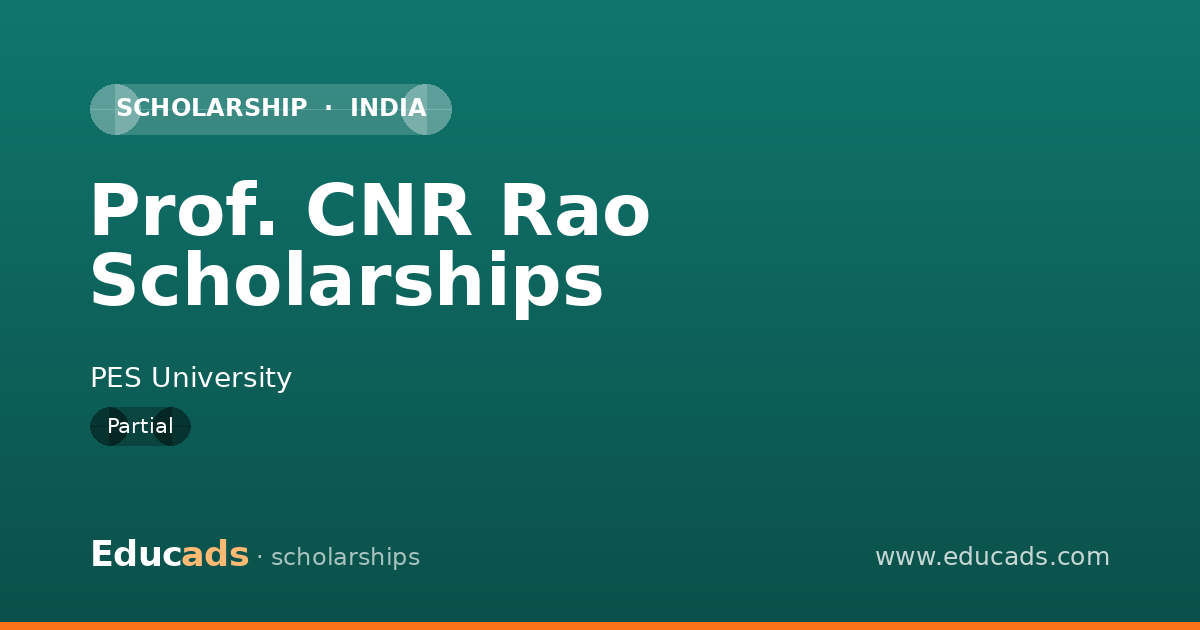 Prof. CNR Rao Scholarships scholarship