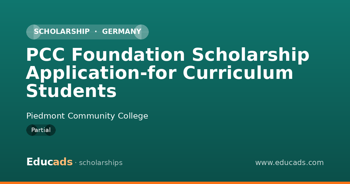 PCC Foundation Scholarship Application-for Curriculum Students scholarship