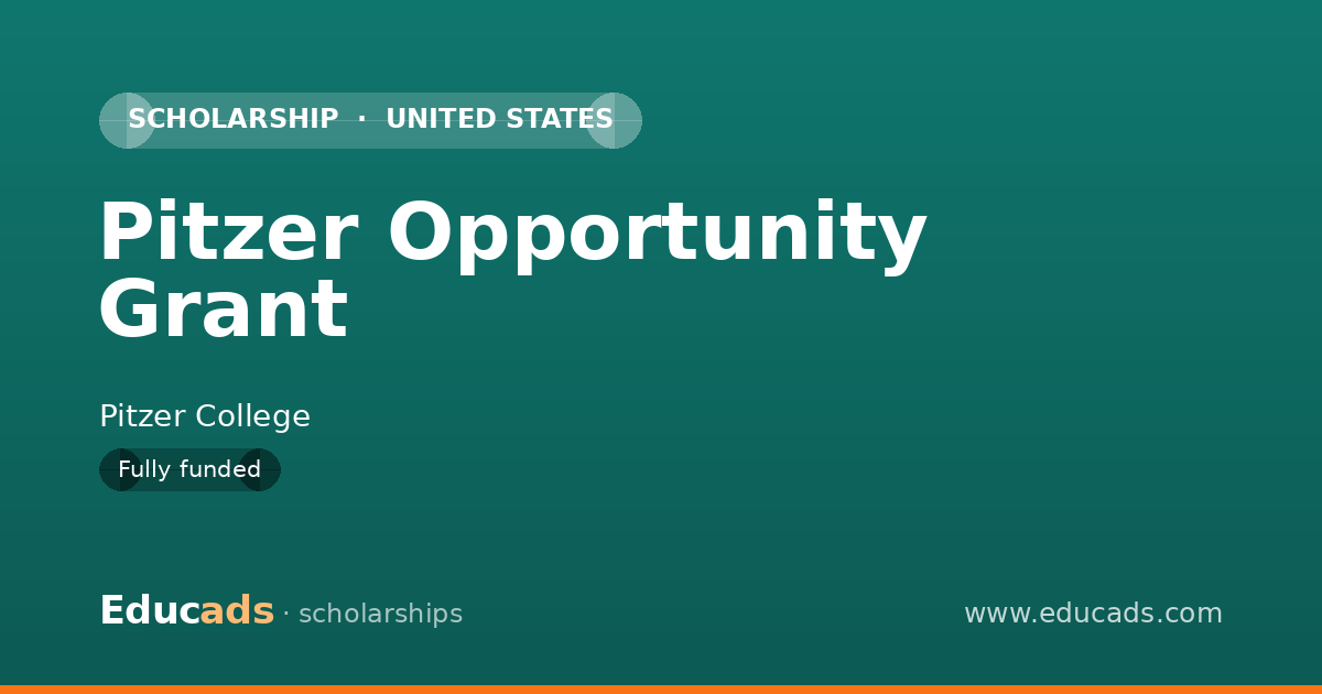 Pitzer Opportunity Grant scholarship