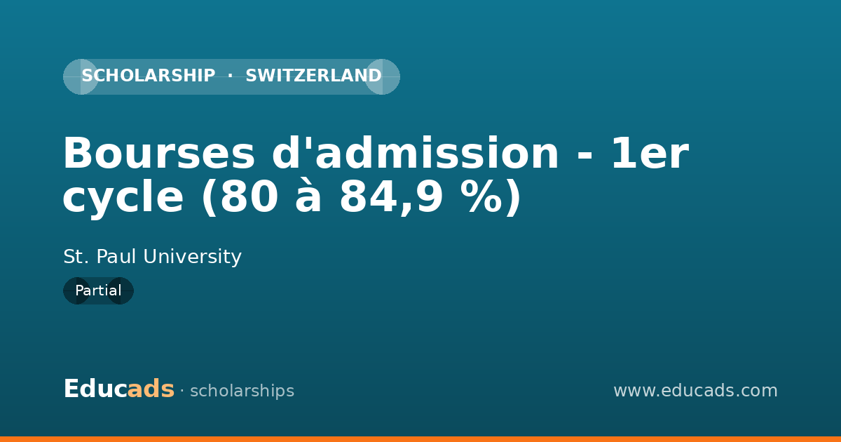 Bourses d'admission - 1er cycle (80 à 84,9 %) scholarship