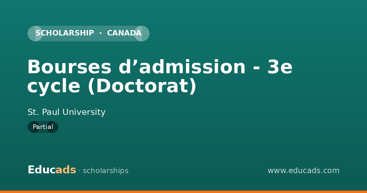 Bourses d’admission - 3e cycle (Doctorat) scholarship