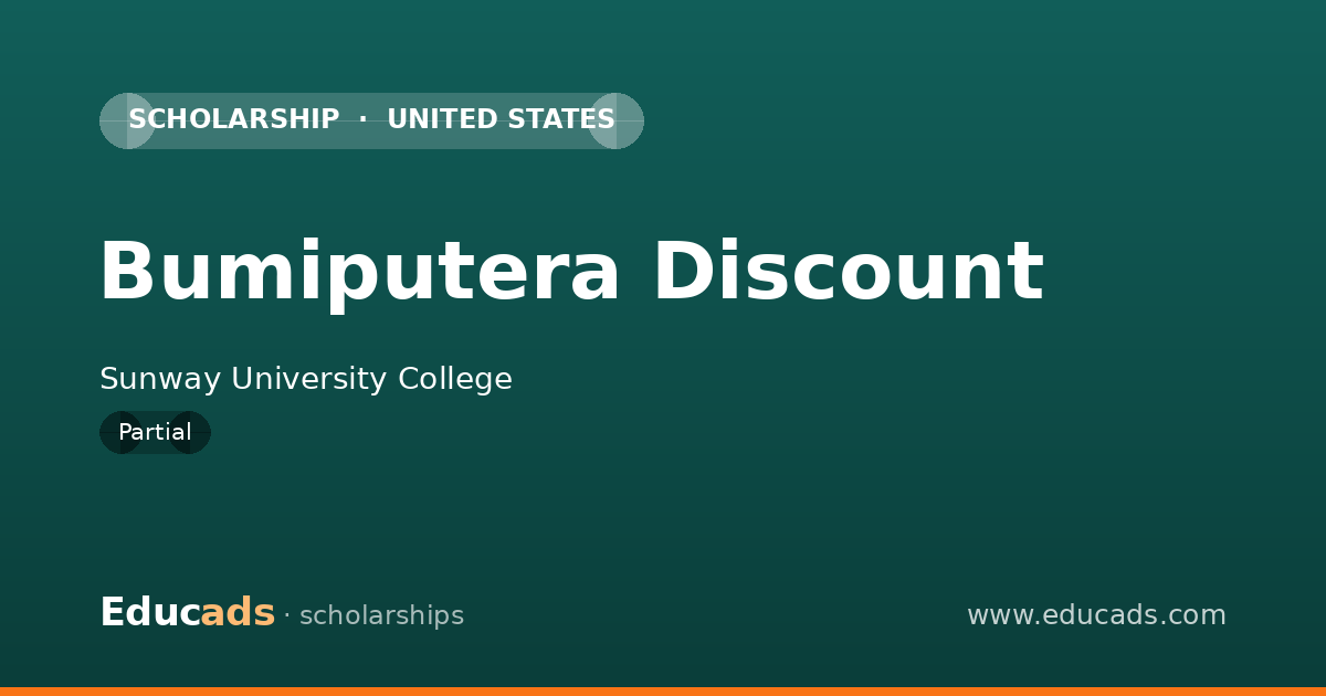 Bumiputera Discount scholarship