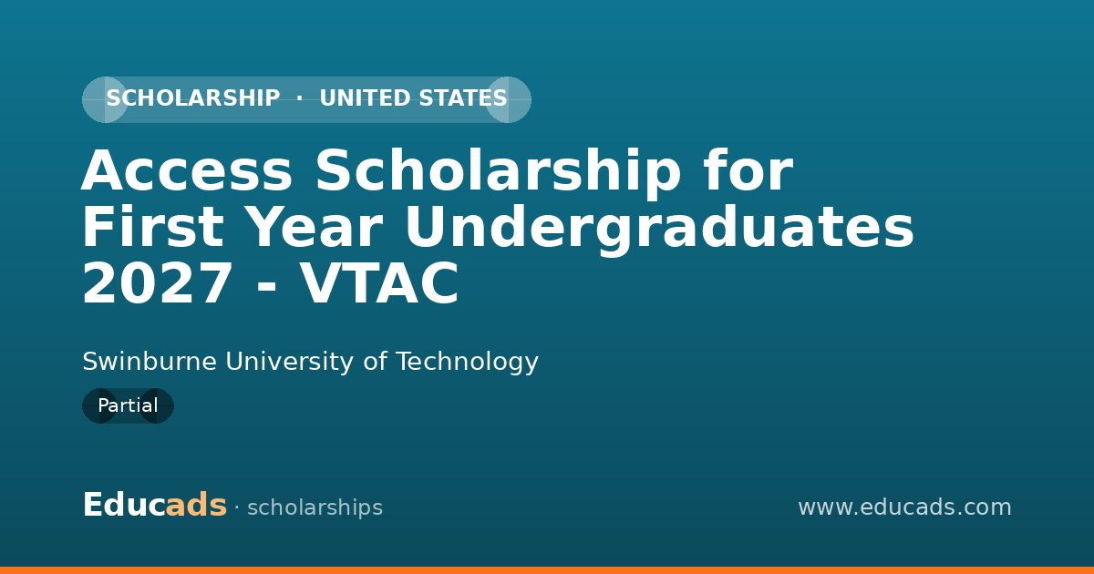 Access Scholarship for First Year Undergraduates 2027 - VTAC scholarship