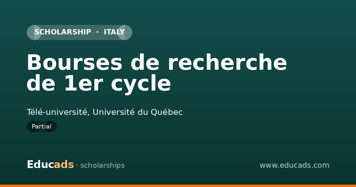 Bourses de recherche de 1er cycle scholarship