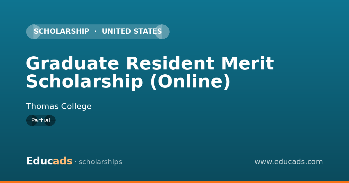 Graduate Resident Merit Scholarship (Online) scholarship