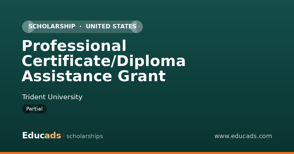 Professional Certificate/Diploma Assistance Grant scholarship