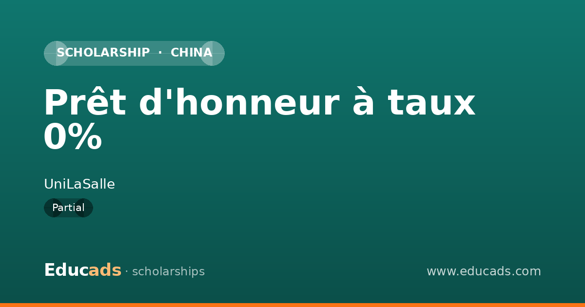 Prêt d'honneur à taux 0% scholarship