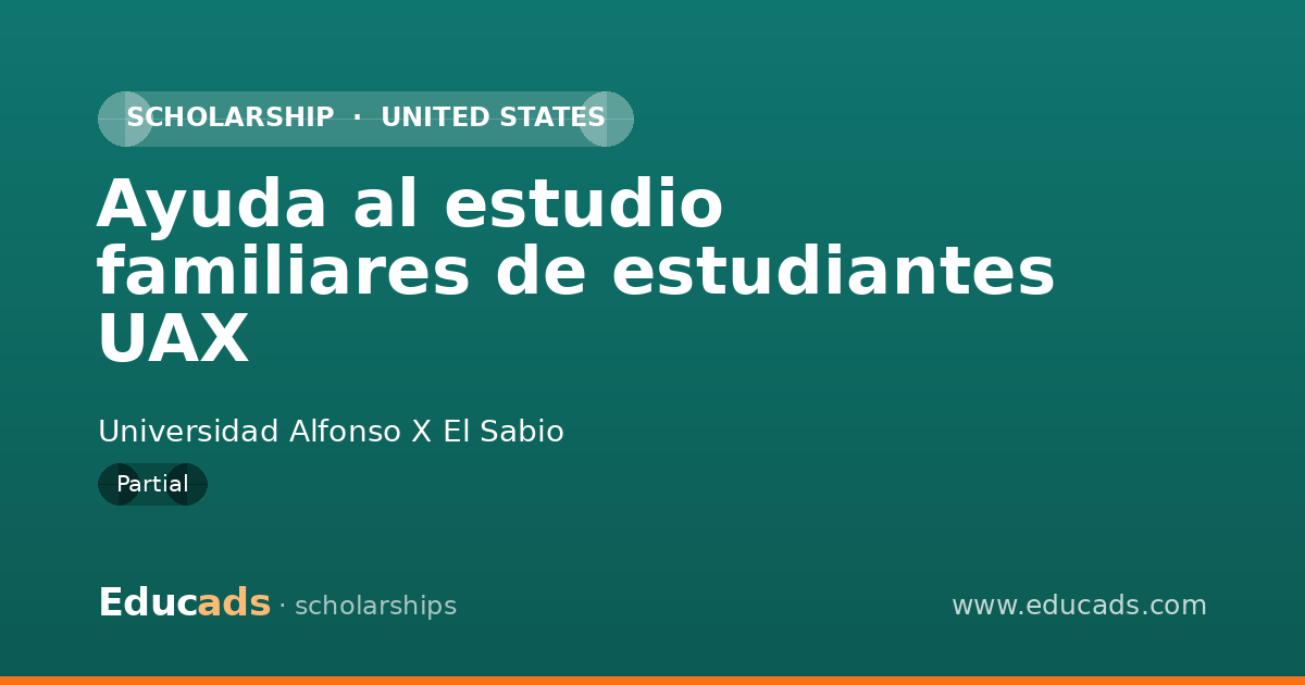 Ayuda al estudio familiares de estudiantes UAX scholarship