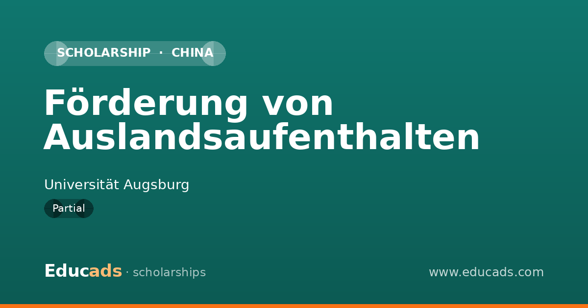 Förderung von Auslandsaufenthalten scholarship