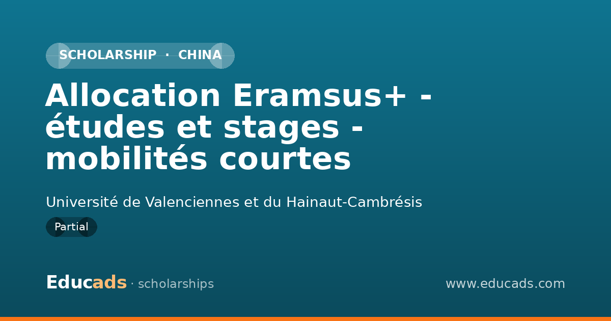 Allocation Eramsus+ - études et stages - mobilités courtes scholarship