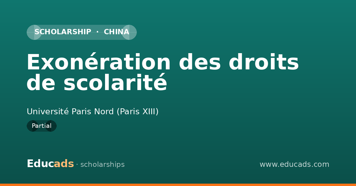 Exonération des droits de scolarité scholarship