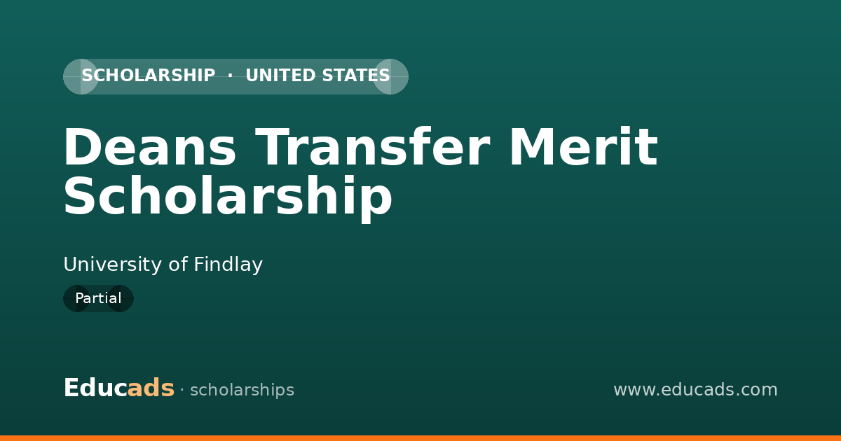Deans Transfer Merit Scholarship scholarship
