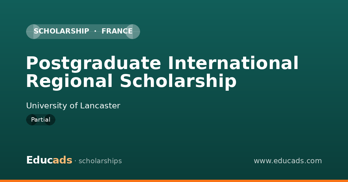 Postgraduate International Regional Scholarship scholarship