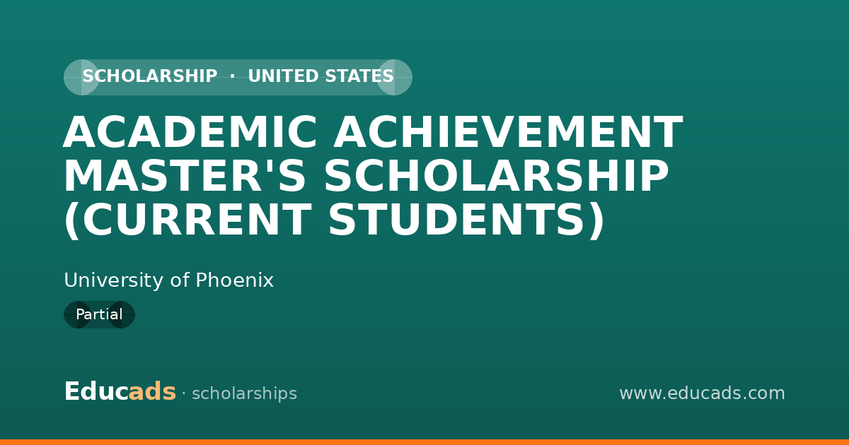 ACADEMIC ACHIEVEMENT MASTER'S SCHOLARSHIP (CURRENT STUDENTS) scholarship