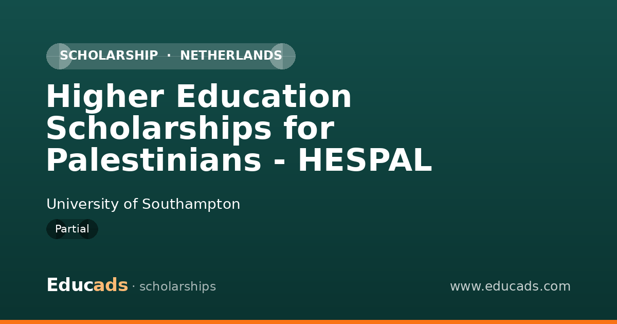 Higher Education Scholarships for Palestinians - HESPAL scholarship