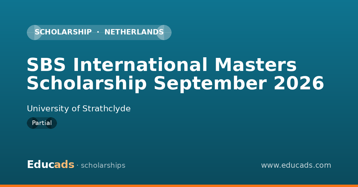 SBS International Masters Scholarship September 2026 scholarship