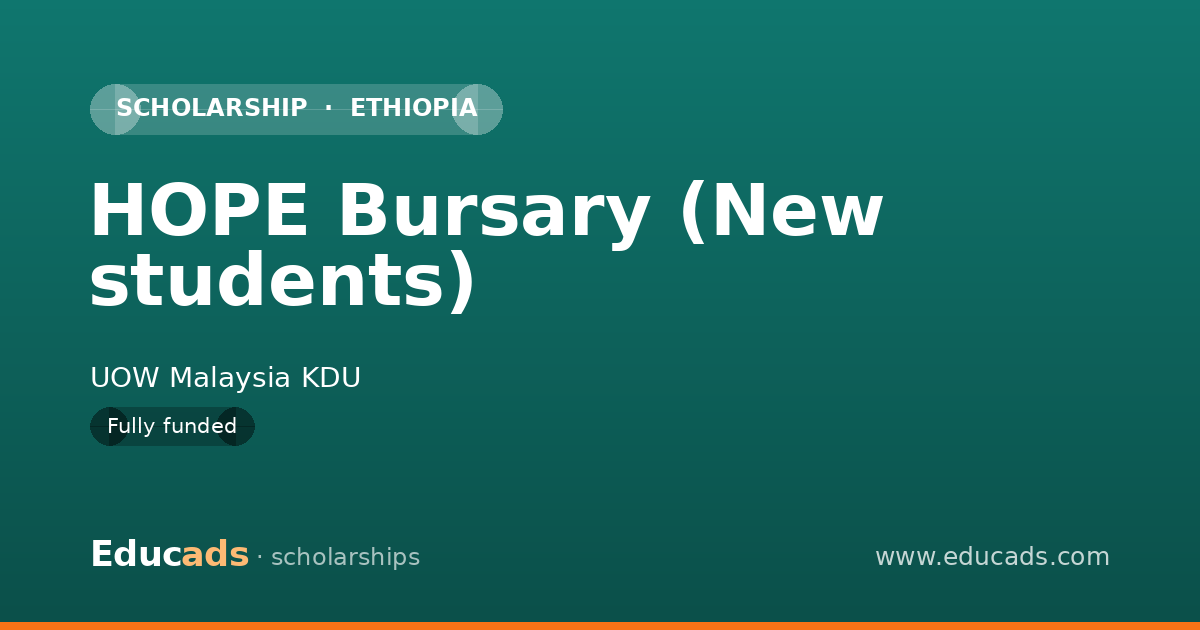 HOPE Bursary (New students) scholarship