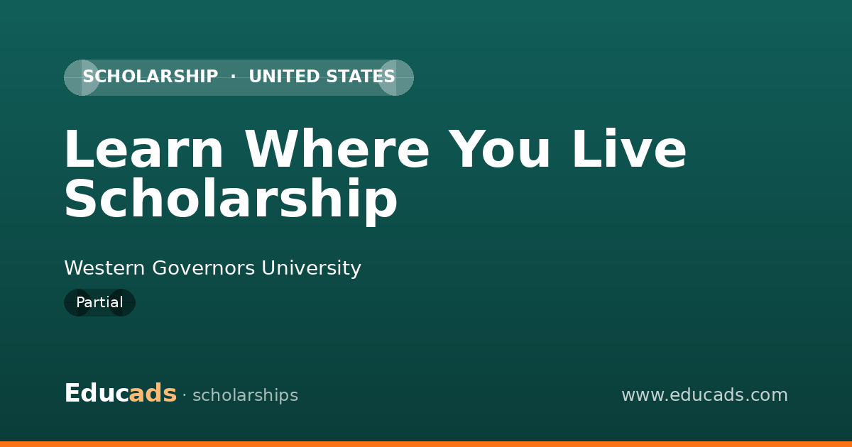 Learn Where You Live Scholarship scholarship