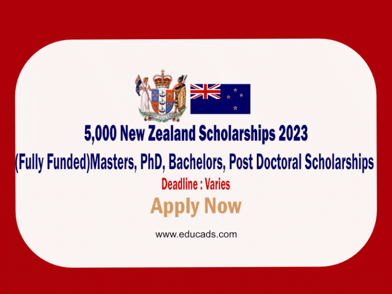 5,000 Fully Funded New Zealand Scholarships 2023 -2024